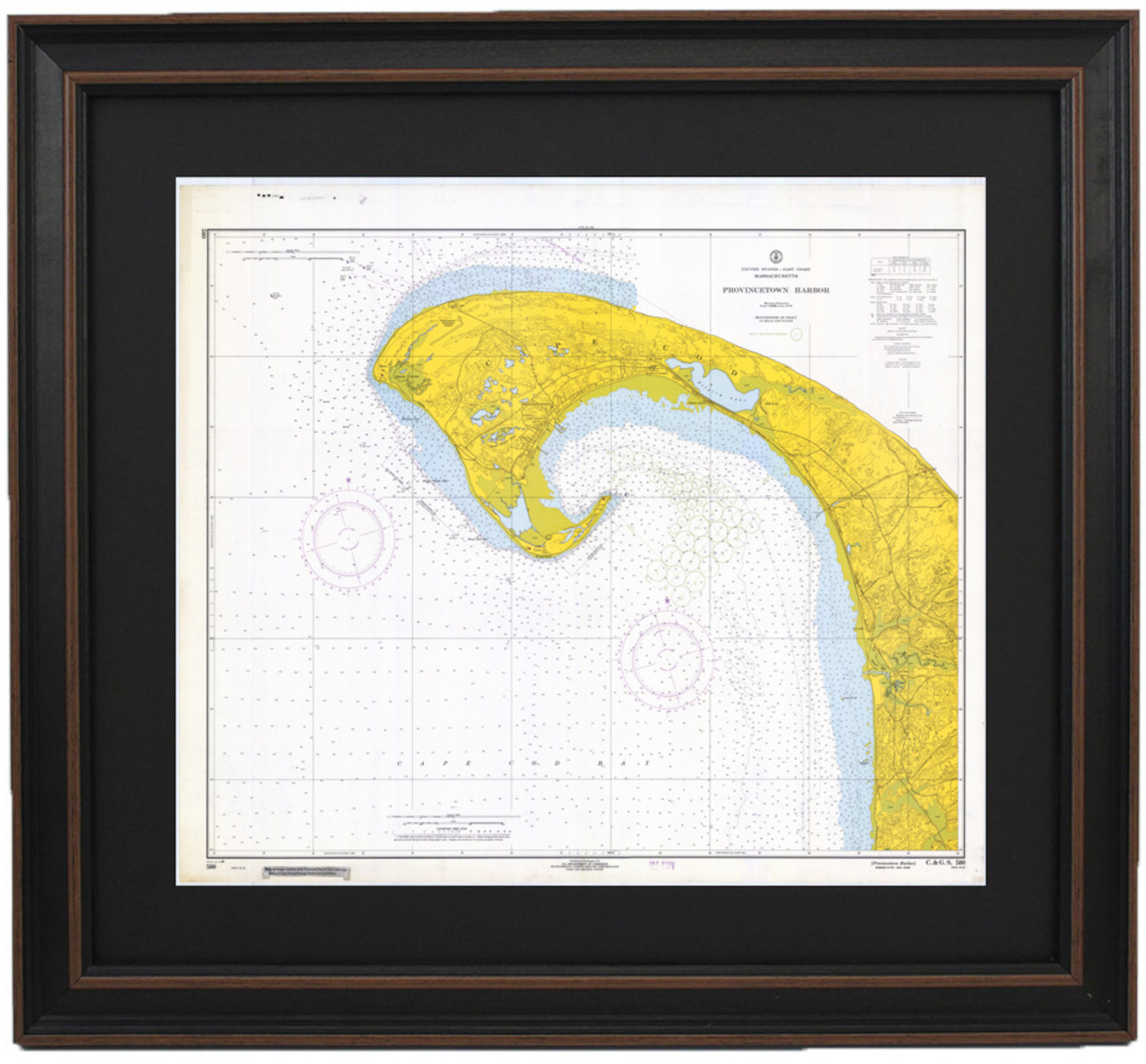 Longshore Tides Provincetown Harbor, 1968 Vintage Nautical Chart